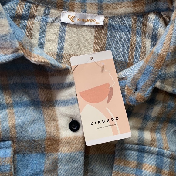 NWT, Plaid, Shacket XXL long sleeve button down perfect for fall - Picture 12 of 12